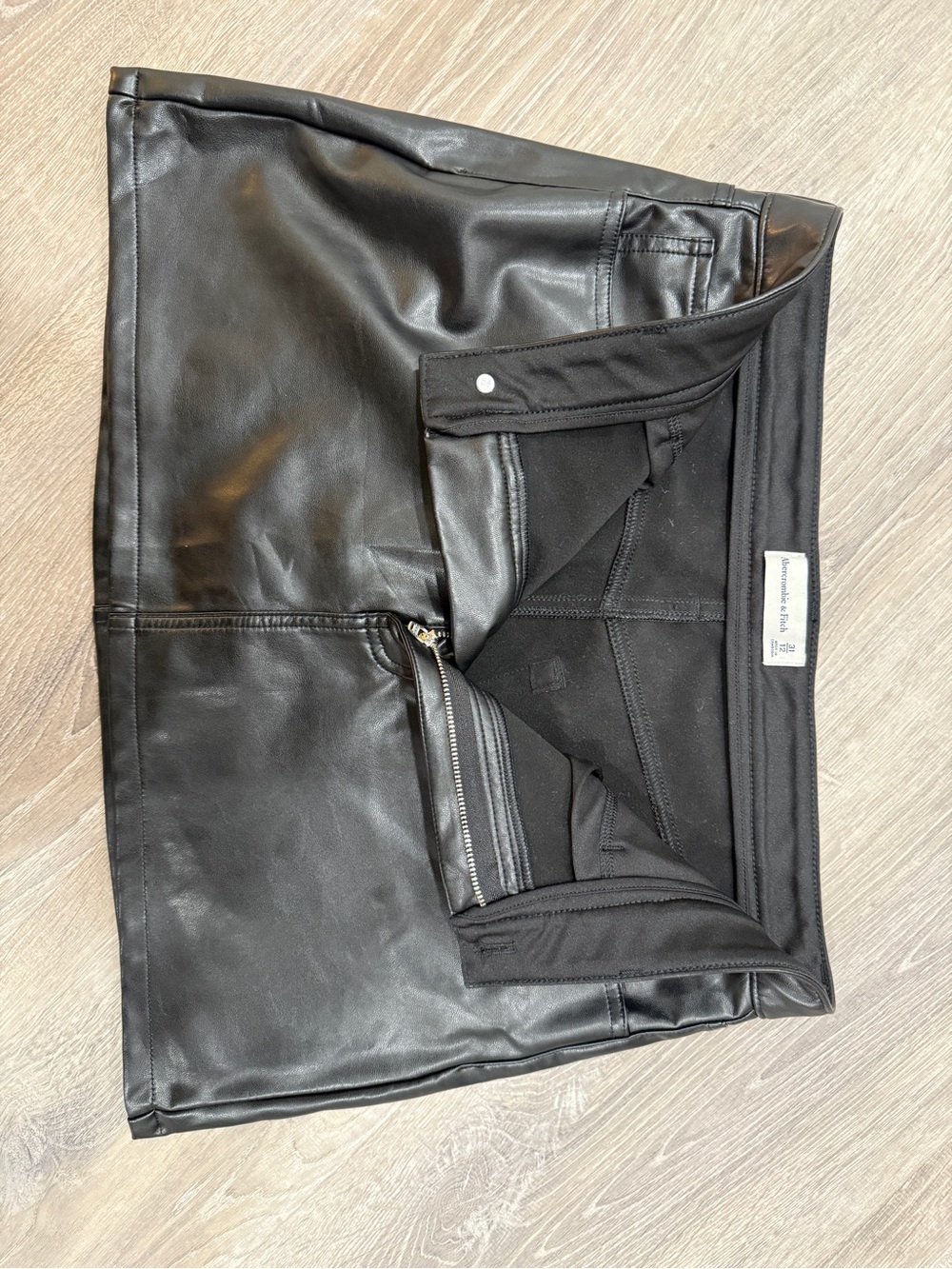 Abercrombie & Fitch Black Faux Leather Mini Skirt